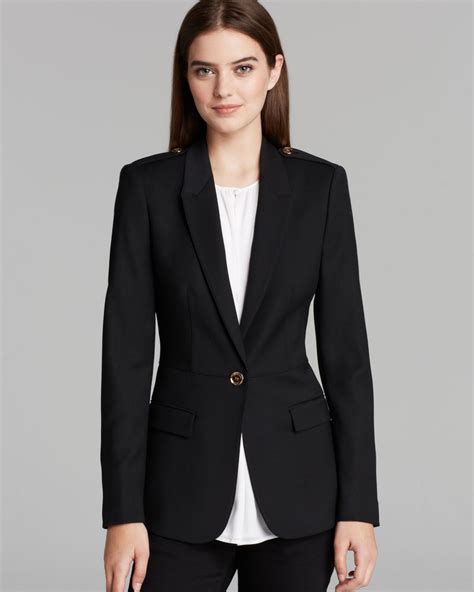 burberry black crepe blazer|Burberry blazers for women.